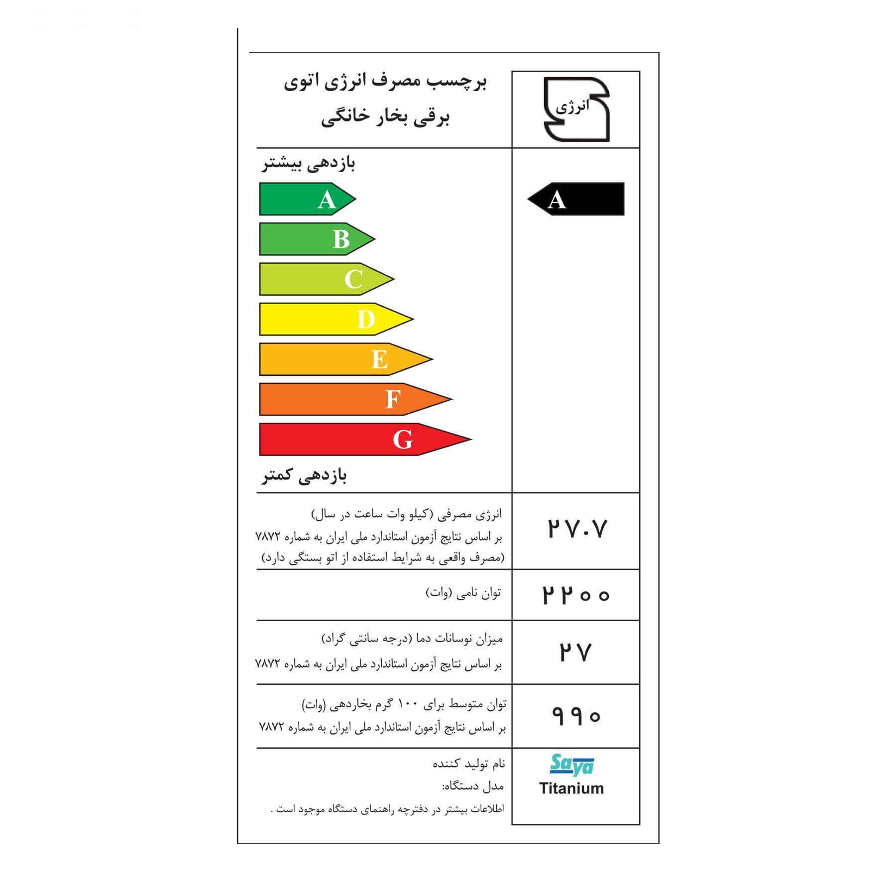 اتوبخار سایا مدل Titanium